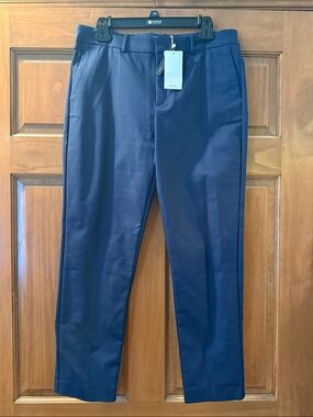 Mango Navy Cropped Tailored Pants